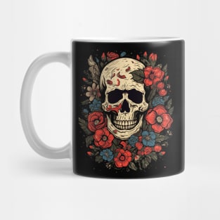 Skull Guitar and Flowers Mug